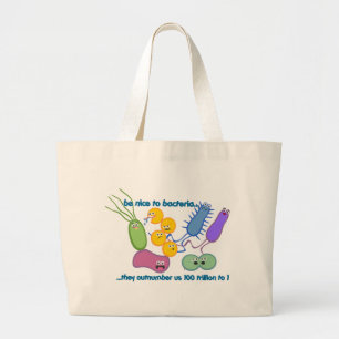 Grand Tote Bag Soyez Nice aux bactéries