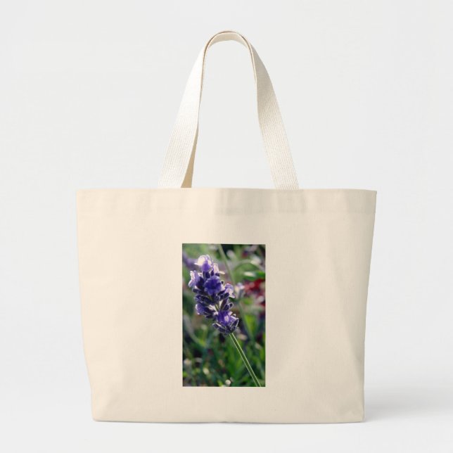 Grand Tote Bag Spike aux fleurs violettes (Devant)