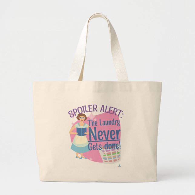 Grand Tote Bag Spoiler n'a jamais lu Lave-linge Lecteur femme au  (Devant)