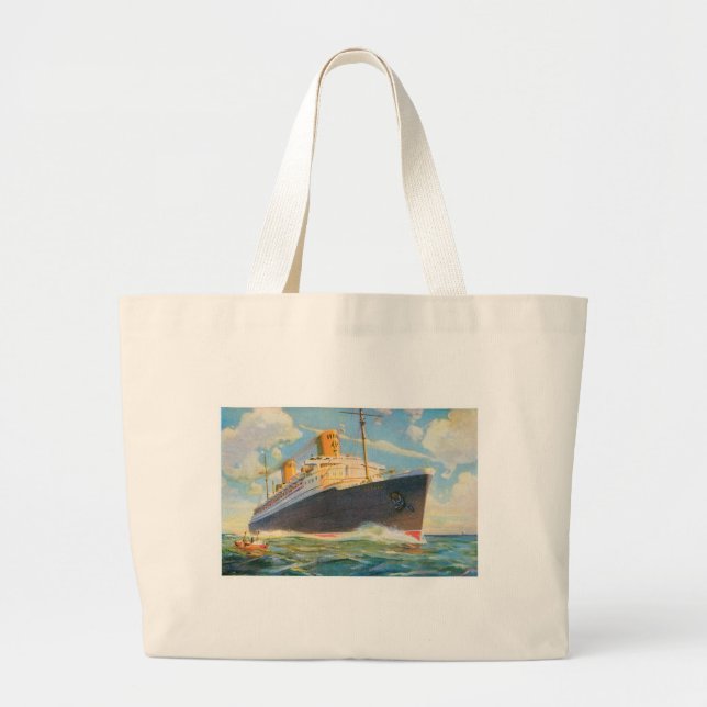 Grand Tote Bag SS Brême en mer (Devant)