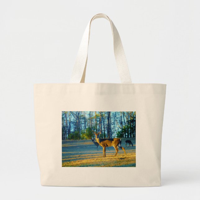 Grand Tote Bag Stade / Buck Deer, Ciel bleu clair (Devant)