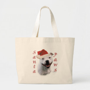 Grand Tote Bag Staffordshire Bull Terrier Père Noël Paws