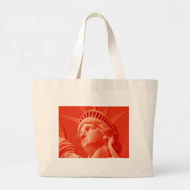 Grand Tote Bag Statue rouge de la Liberté (Devant)