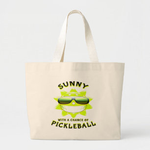 Grand Tote Bag Sunny avec une chance de PickleBall