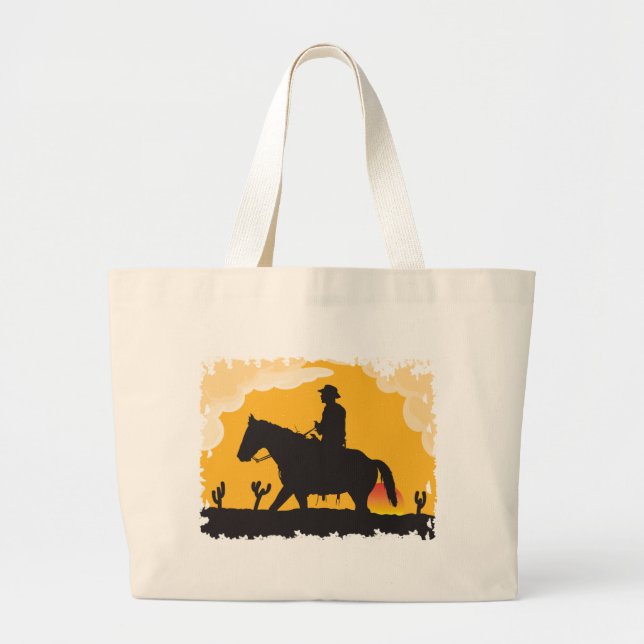 Grand Tote Bag Sunset Cowboy (Devant)