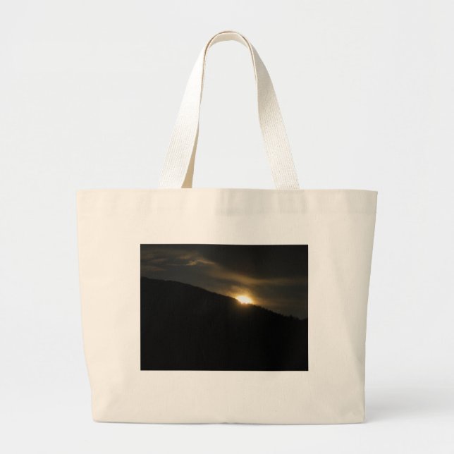 Grand Tote Bag Super Moon sur Washington Mountain (Devant)