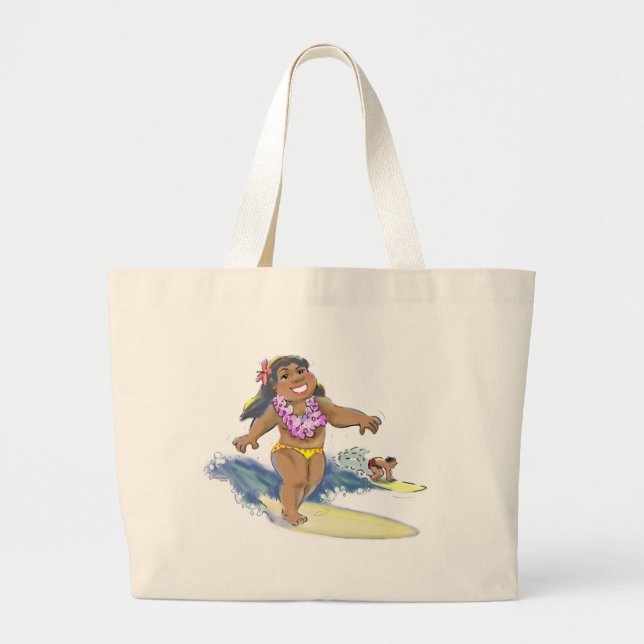 Grand Tote Bag Surfer de WaHiNe (Devant)