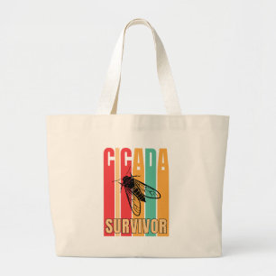 Grand Tote Bag SURVIVANT RÉtro DE LA CICADA