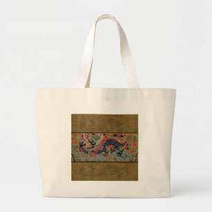 Grand Tote Bag Symbole de dragon chinois antique asiatique