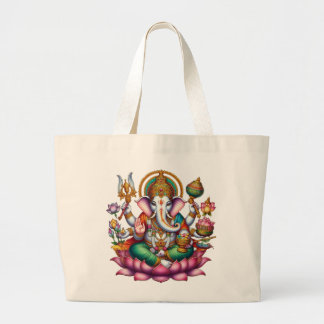 Grand Tote Bag Symbole de la prospérité et de la sagesse de Ganes