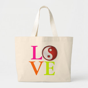 Grand Tote Bag Symbole de l'amour Yin Yang
