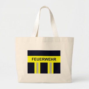 Grand Tote Bag Symbole Feuerwehr Blau uniforme