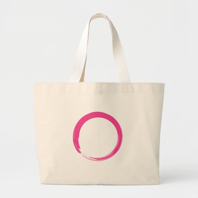 Grand Tote Bag Symbole zen rose / Cercle Enso (Devant)