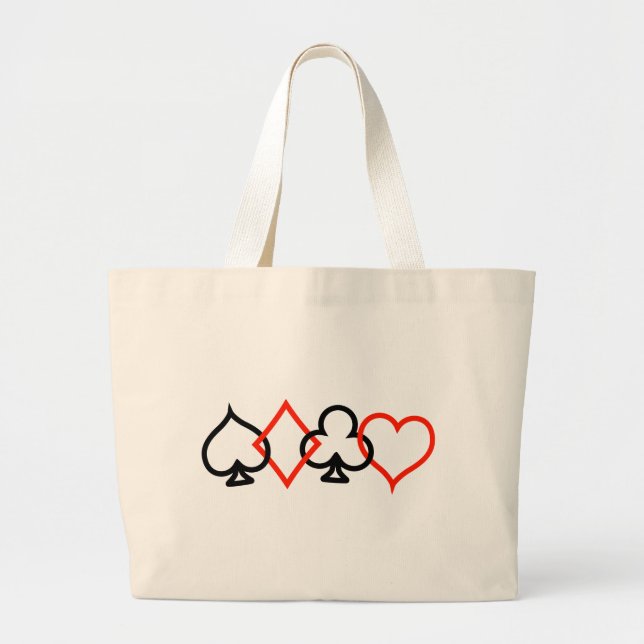Grand Tote Bag Symboles de carte entrelacés (Devant)