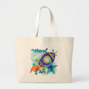 Grand Tote Bag T-shirts et cadeaux 4e anniversaire Rocket Ship