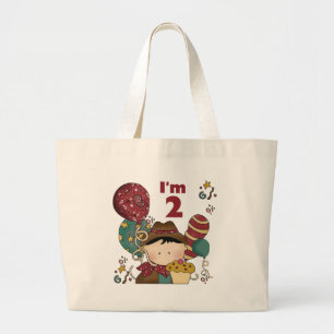 Grand Tote Bag T-shirts et cadeaux Cowboy 2e anniversaire