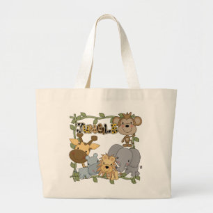 Grand Tote Bag T-shirts et cadeaux d'animaux de jungle de bébé