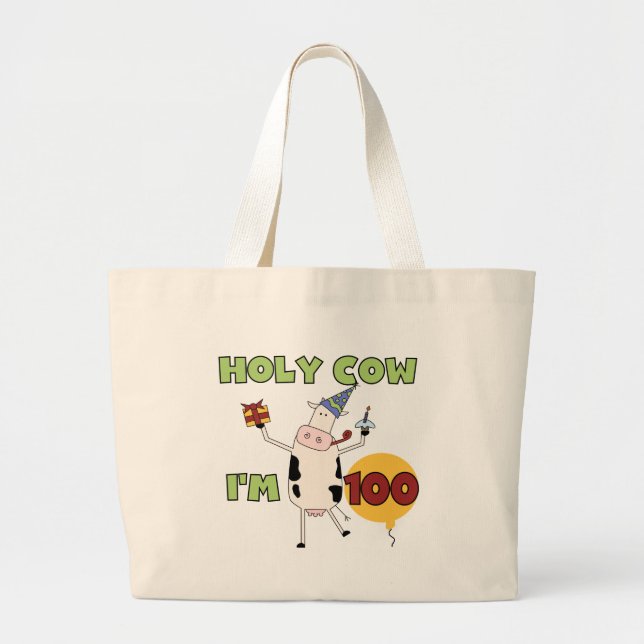 Grand Tote Bag T-shirts et cadeaux d'anniversaire de vache sainte (Devant)