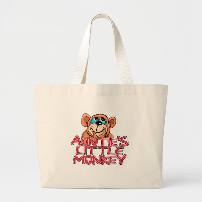 Grand Tote Bag T-shirts et cadeaux de la petite singe de la tante (Devant)