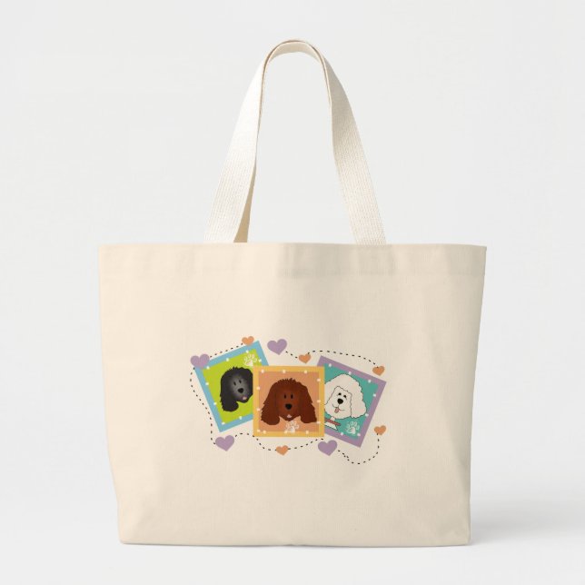 Grand Tote Bag T-shirts et cadeaux de portraits de chien (Devant)
