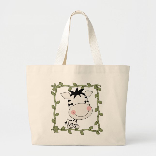 Grand Tote Bag T-shirts et cadeaux de zèbre de bébé (Devant)