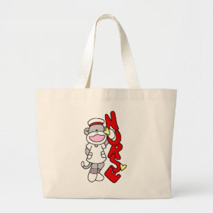 Grand Tote Bag T-shirts et cadeaux d'infirmière de singe de
