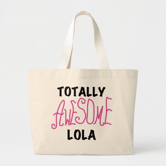 Grand Tote Bag T-shirts et cadeaux Lola rose totalement géniaux (Devant)