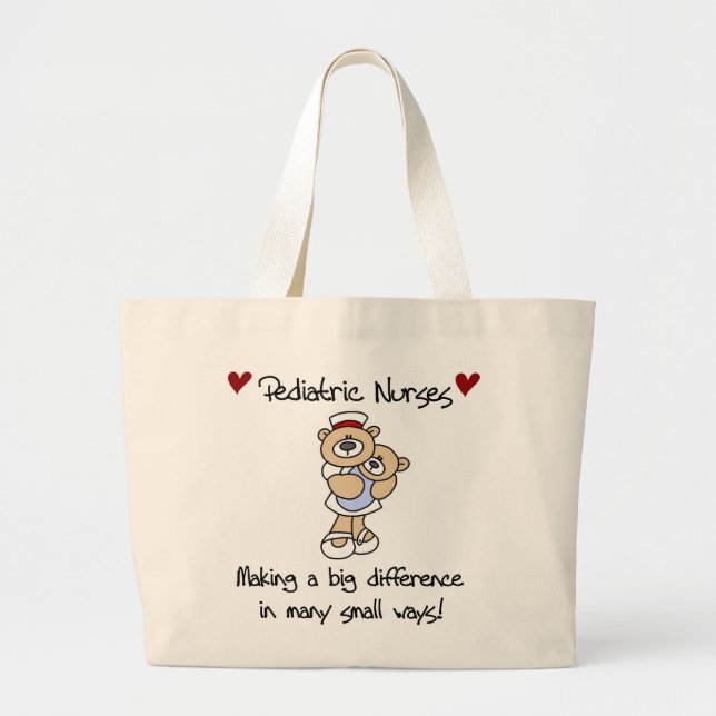 Grand Tote Bag T-shirts et cadeaux pédiatriques d'infirmières (Devant)