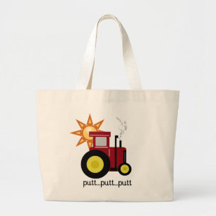 Grand Tote Bag T-shirts et cadeaux rouges de tracteur de ferme