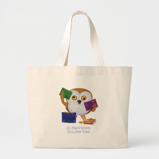 Grand Tote Bag Tant de livres tellement peu d'heure (Devant)