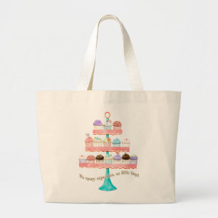 Grand Tote Bag Tant de petits gâteaux, tellement peu d'heure !