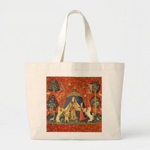 Grand Tote Bag Tapisserie Médiévale de la Dame et la Licorne : Ar