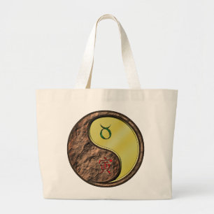 Grand Tote Bag Taurus et tigre métallique