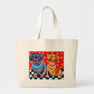 Grand Tote Bag Teckels par Heather Galler