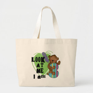 Grand Tote Bag Teddy Bear Je suis 3 Tshirts et cadeaux d'annivers