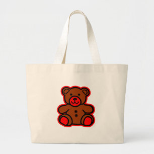 Grand Tote Bag Teddy Bear Rouge Brown Le MUSÉE Zazzle Cadeaux