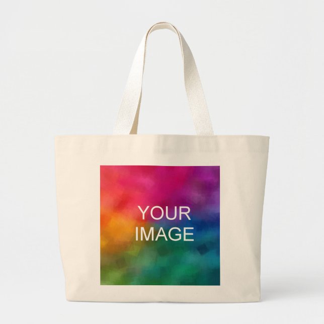 Grand Tote Bag Téléchargez votre photo Image Logo de l'entreprise (Devant)