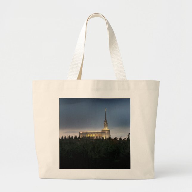 Grand Tote Bag temple mormon de la montagne oquirrh utah lds (Devant)