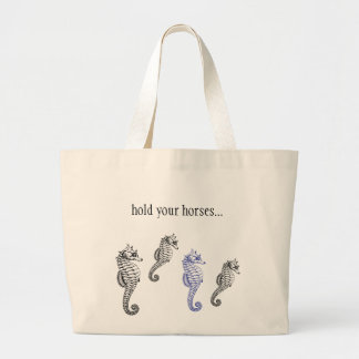 Grand Tote Bag Tenez votre éléphant fourre-tout de chevaux