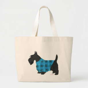 Grand Tote Bag Térrier Écossais en Pull