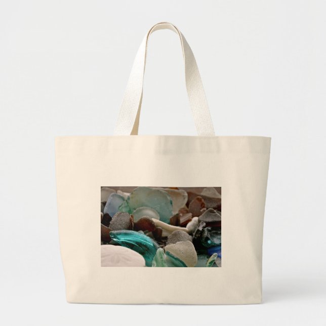 Grand Tote Bag Tessons en verre de mer (Devant)