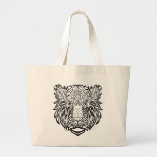 Grand Tote Bag Tête de tigre de style