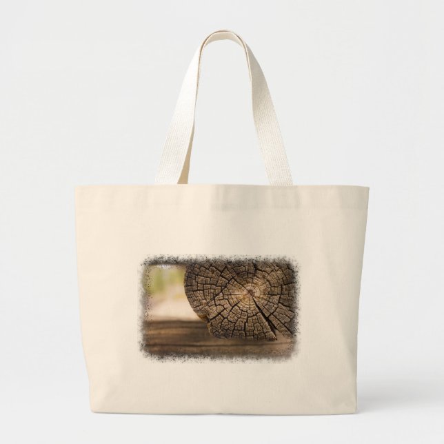 Grand Tote Bag Textures en bois Cabine (Devant)