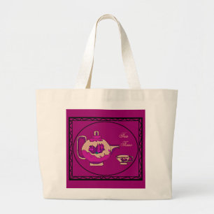 Grand Tote Bag Théière rose