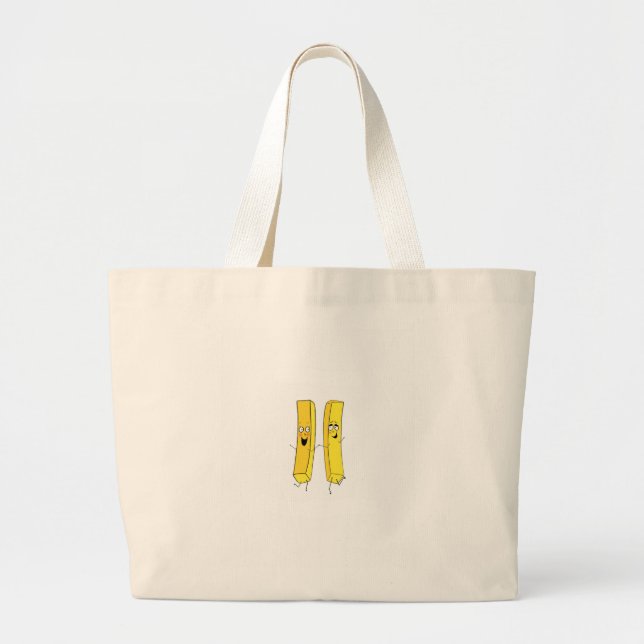 Grand Tote Bag Thème frites, chips (Devant)