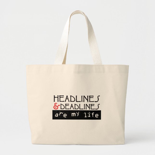Grand Tote Bag Titres et dates-butoirs (Devant)