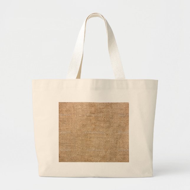 Grand Tote Bag Toile de jute patinée (Devant)