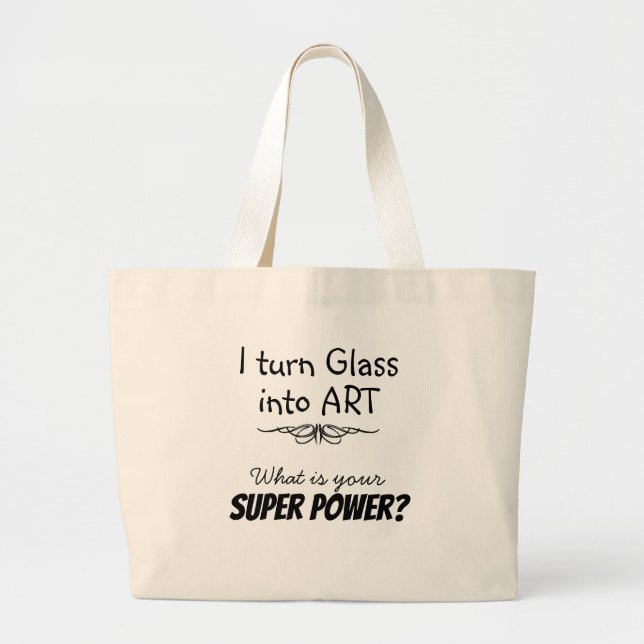 Grand Tote Bag Toile en verre teinté Super Artiste Fourre-tout (Devant)