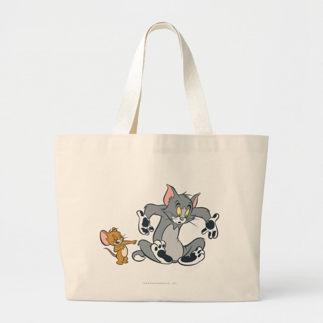 Grand Tote Bag Tom et Jerry Black Paw Cat (Devant)