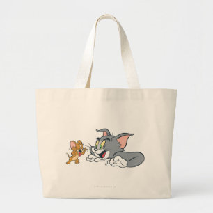 Grand Tote Bag Tom et Jerry font des visages